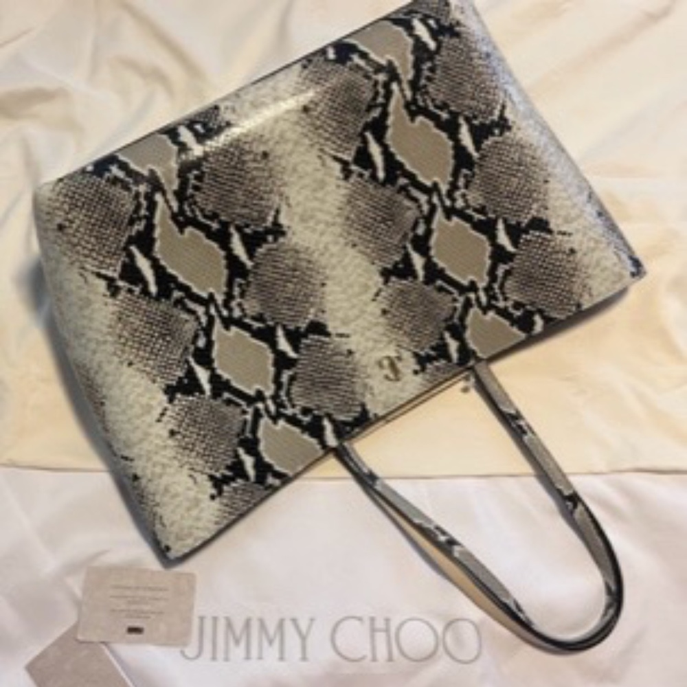 Jimmy Choo Snake Printed Tote Bag